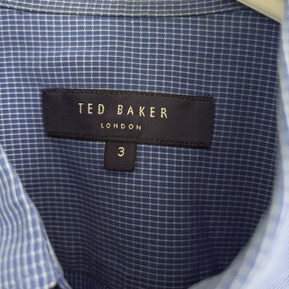 Men’s Ted Baker London blue button down dress shirt. Size 3 large - Picture 2 of 4